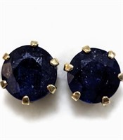 $1000 10K  Sapphire(3.1ct) Earrings (~weight 1.24g