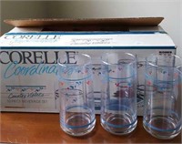 Set of 10 Corelle Country Violet drinking glasses