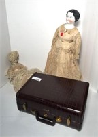 Samsonite Vintage Suitcase & Vintage Porcelain