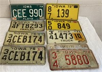 1970’s Iowa License Plates