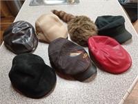 Stylish motorist hats and coonskin hat this lot