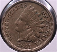 1863 INDIAN HEAD CENT VF