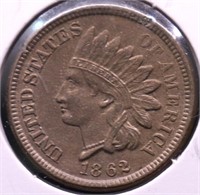 1862 INDIAN HEAD CENT AU
