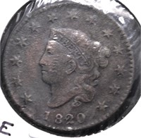 1820 LARGE CENT XF DETAILS