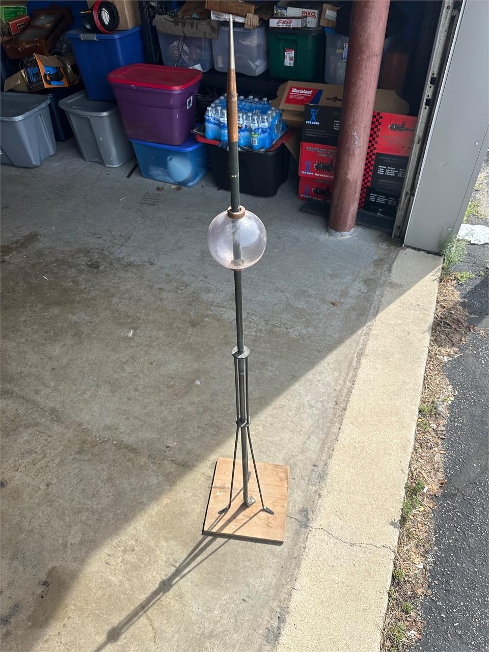 Antique Lightning Rod Purple Glass Ball