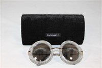 Dolce & Gabanna Silver Glitter Sunglasses