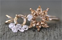 14k Gold Ring & Pendant Setting & Loose Diamonds