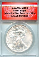 2014-S Silver Eagle ANACS MS-69