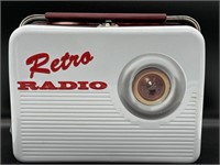 Retro Radio The Silver Crane Co. Metal Lunch Box