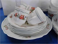 DISH SET - 8 CUPS AND SAUCERS, 8 DESSERT PLATES