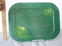 Pretty, Hand Painted Green Serving Tray
