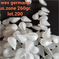 W. GERM U.S. ZONE 13x8MM GLASS-DROP WHITE PEARLESC