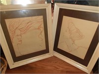 pair signed portraits 1975