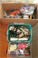 boxes- office supplies, tools, etc.