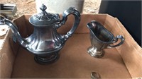 2 PC. R. WALLACE TEA POT AND CREAMER