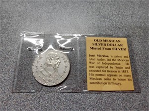 Mexican silver peso, 1964 MO coin.