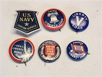 WW2 Home Front Pinback Buttons