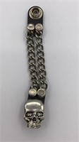 Wallet Chain With Silver Tone Skull