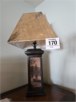 Canoe lamp - new w/ small nick 29" t