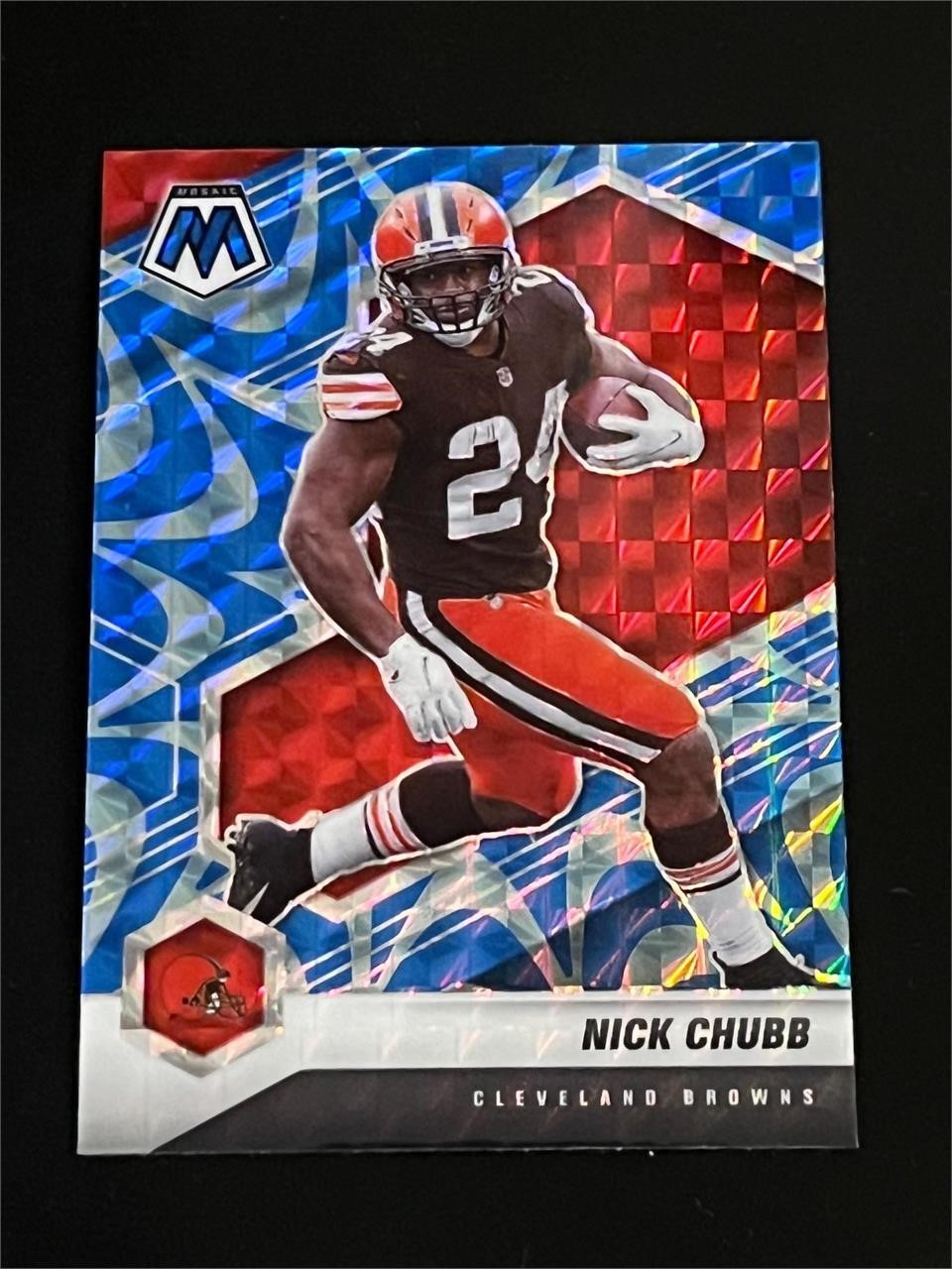 Nick Chubb Mosaic Prizm Blue