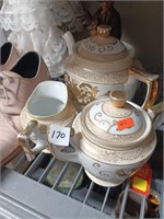 Hand Painted Teapot and Cream/Sugar Set