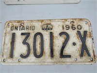 1960 Ontario Canada Licence Plate Old Car Tag
