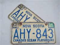1980s Nova Scotia Canada Matching License Plates