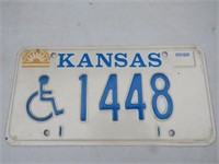 Kansas Handicapped License Plate USA