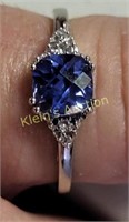 10k gold Tanzanite & Diamond Ring 1 1/4 Carat