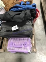 Assorted duffle bags, makeup case