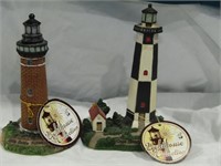2 Lighthouse Figurines 6"