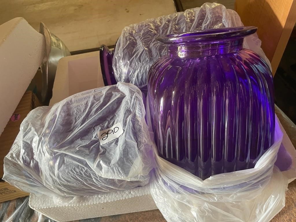 Beautiful Purple Glass Canisters