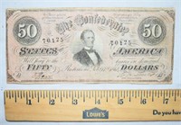 1864 CONFEDERATE FIFTY DOLLAR NOTE