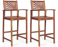 $140  COSTWAY Bar Stools Set of 2  Acacia Wood