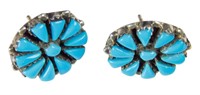 Sterling Silver & Turquoise Zuni Earrings