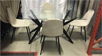Glass Top Dining Table w/ 4 Chairs