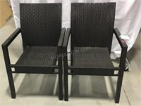 2 Soho Ebony Wicker Patio Arm Chairs