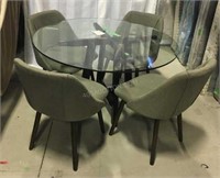 Glass Top Dining Table & 4 Chairs