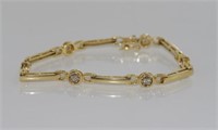 14ct yellow gold and diamond bracelet