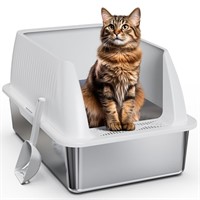 Stainless Steel Litter Box,XL Metal Litter Box