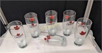 6 Molson Canadian Beer Glass