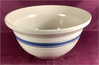 Friendship Pottery Blue Strip 8 Quart Mixing Bowl