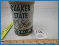 ANTIQUE QUAKER STATE DELUXE MOTOR OIL TIN