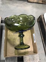 Green stem glass bowl