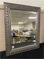 Metal Embossed Framed Mirror