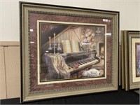 Piano, Cat Framed Picture