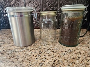 Ball jar and two canisters