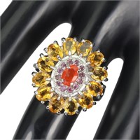 Natural Orange Opal Citrine Ring