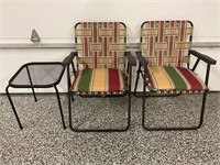 2 FOLDING OUTDOOR CHAIRS WITH CUSHION AND OUTDOOR