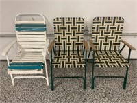 3 METAL FOLDING OUTDOOR CHAIRS